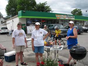 The brat ladies grilling lunch in Fond du Lac