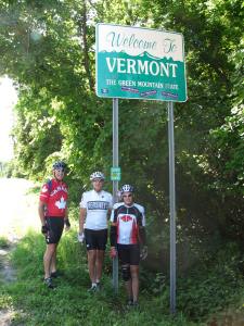 Ken, Ted and Tom ride into Vermont